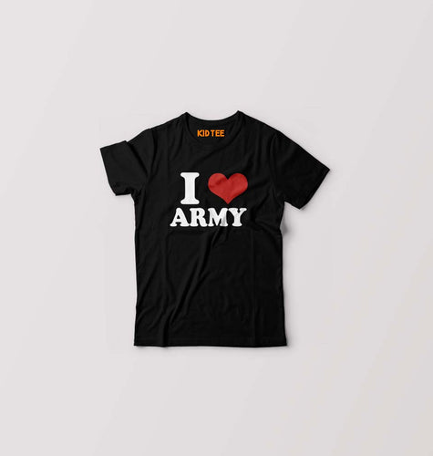 I Love Army T-Shirt for Boy/Girl-Black-Ektarfa.online