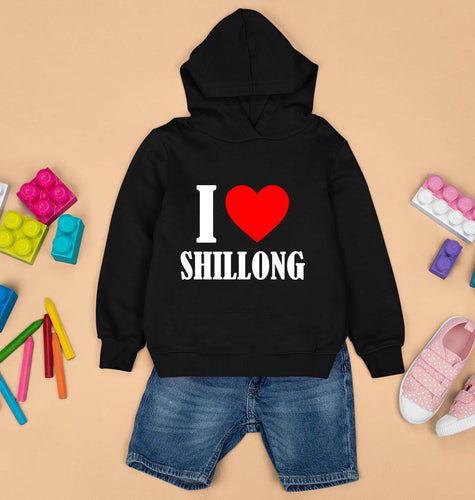 i love shillong Kids Hoodie for Boy/Girl-Black-Ektarfa.online