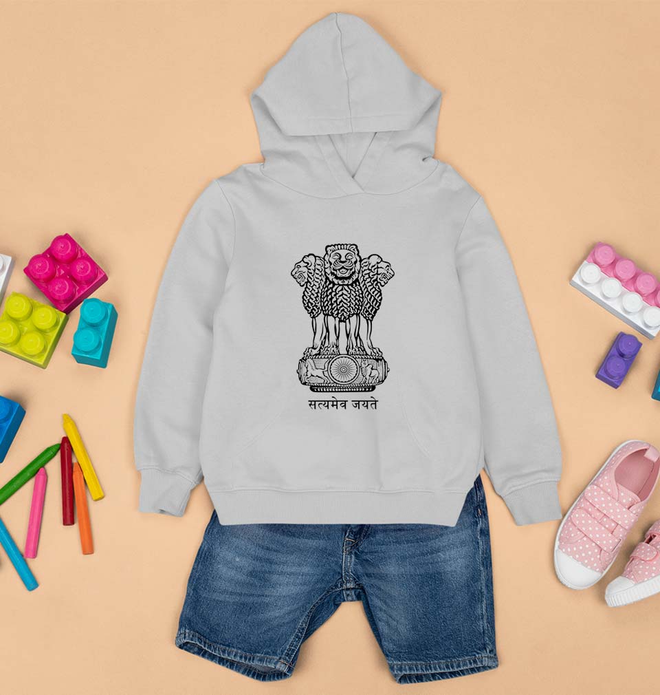 satyamev jayate Kids Hoodie for Boy/Girl-Grey-Ektarfa.online