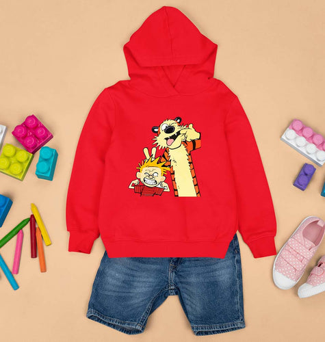 calvin hobbes Kids Hoodie for Boy/Girl-Red-Ektarfa.online