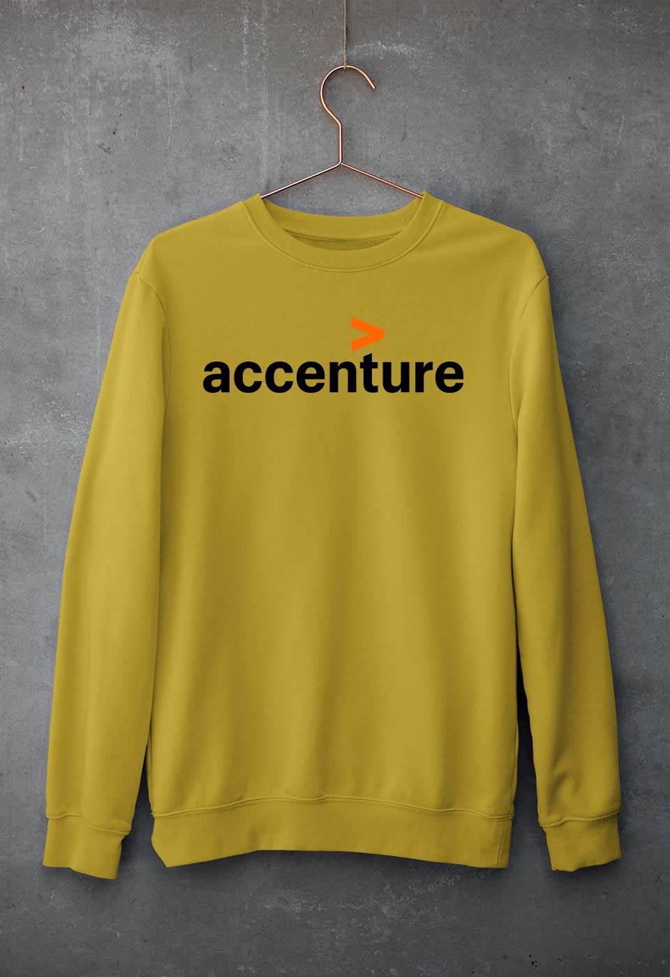 Accenture Sweatshirt for Men/Women-Mustard Yellow-Ektarfa.online