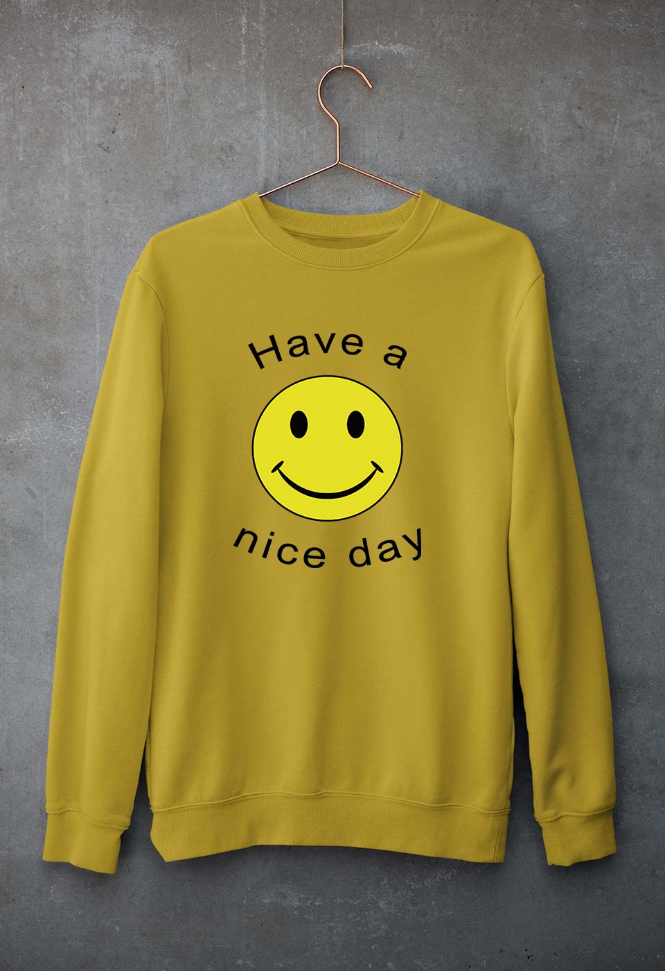 Nice Day Emoji Unisex Sweatshirt for Men/Women-Mustard Yellow-Ektarfa.online