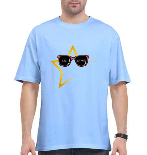 Lil Star Oversized T-Shirt for Men-Baby Blue-Ektarfa.online