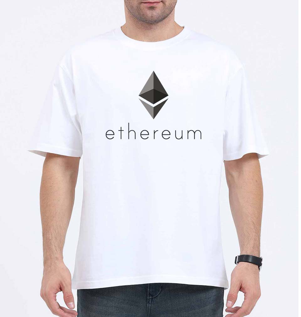 Ethereum Oversized T-Shirt for Men-White-Ektarfa.online