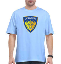 Load image into Gallery viewer, chennaiyin FC Oversized T-Shirt for Men-Baby Blue-Ektarfa.online
