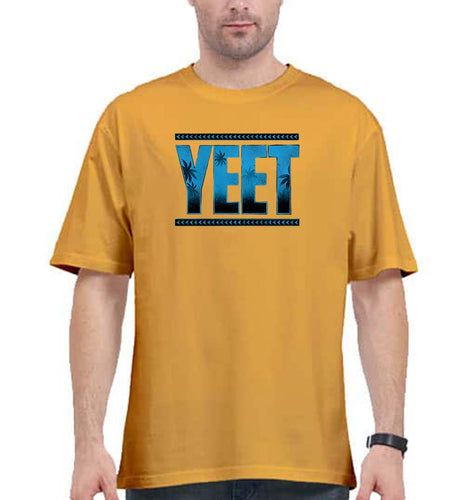 YEET Oversized T-Shirt for Men-Golden Yellow-Ektarfa.online