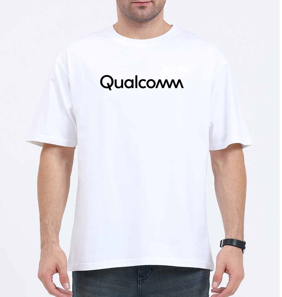 qualcomm Oversized T-Shirt for Men-White-Ektarfa.online