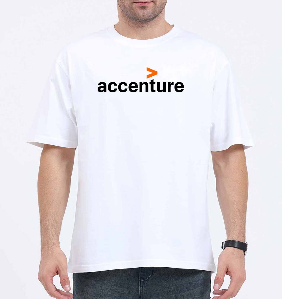 Accenture Oversized T-Shirt for Men-White-Ektarfa.online
