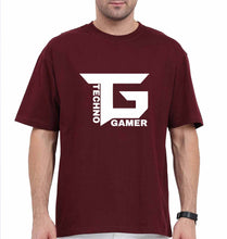 Load image into Gallery viewer, Techno Gamer Oversized T-Shirt for Men-Maroon-Ektarfa.online
