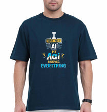 Load image into Gallery viewer, Artificial intelligence (AI) Aai Oversized T-Shirt for Men-Petrol Blue-Ektarfa.online
