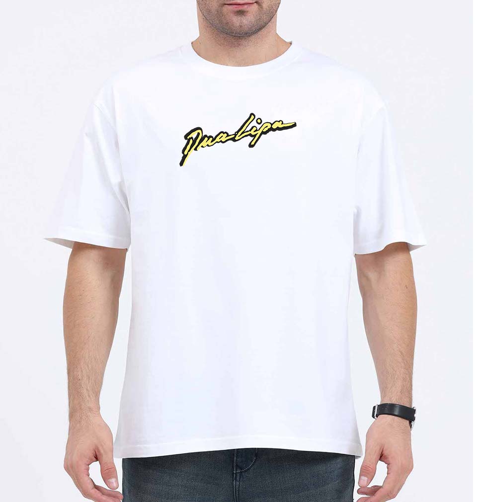 dua lipa Oversized T-Shirt for Men-White-Ektarfa.online