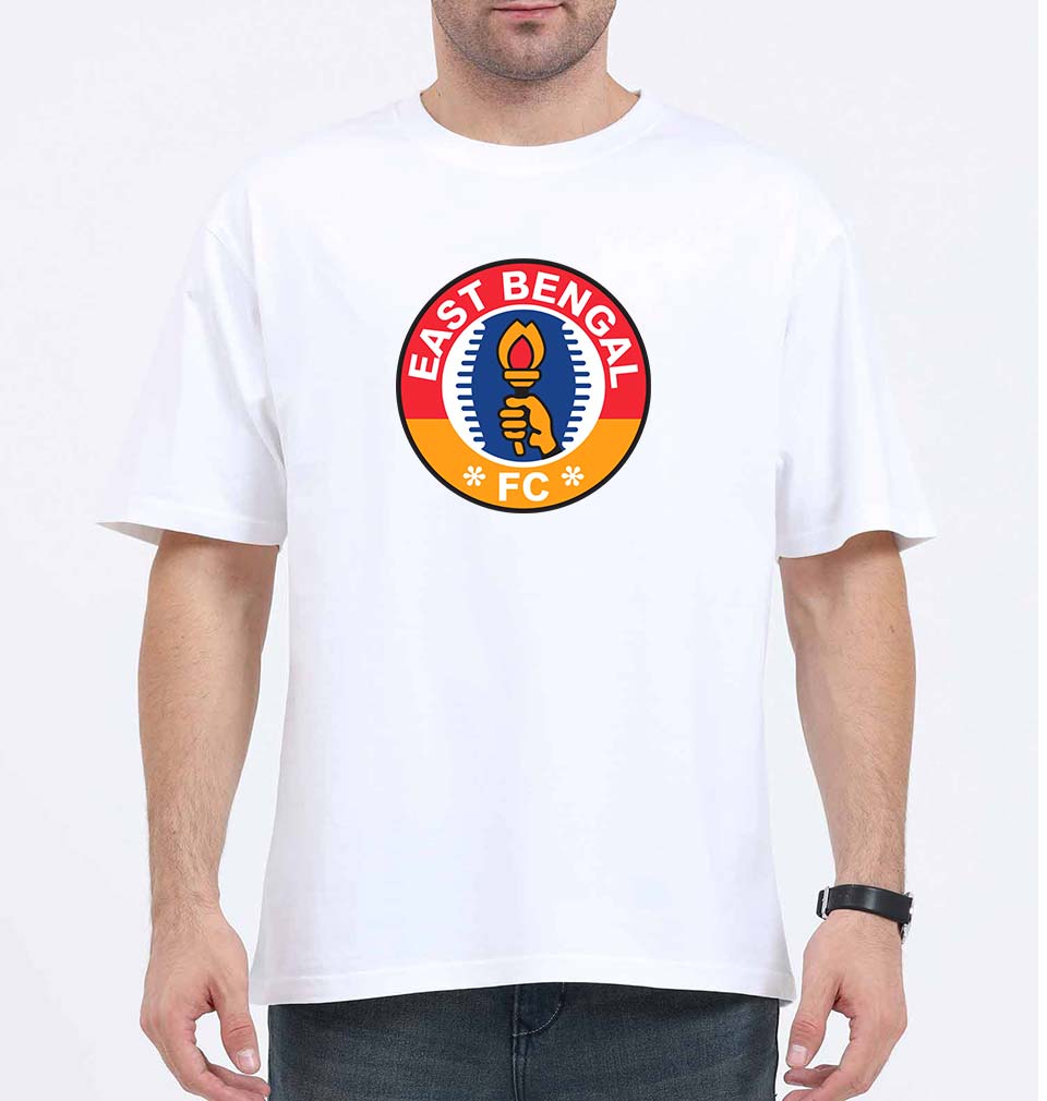 East Bengal FC Oversized T-Shirt for Men-White-Ektarfa.online