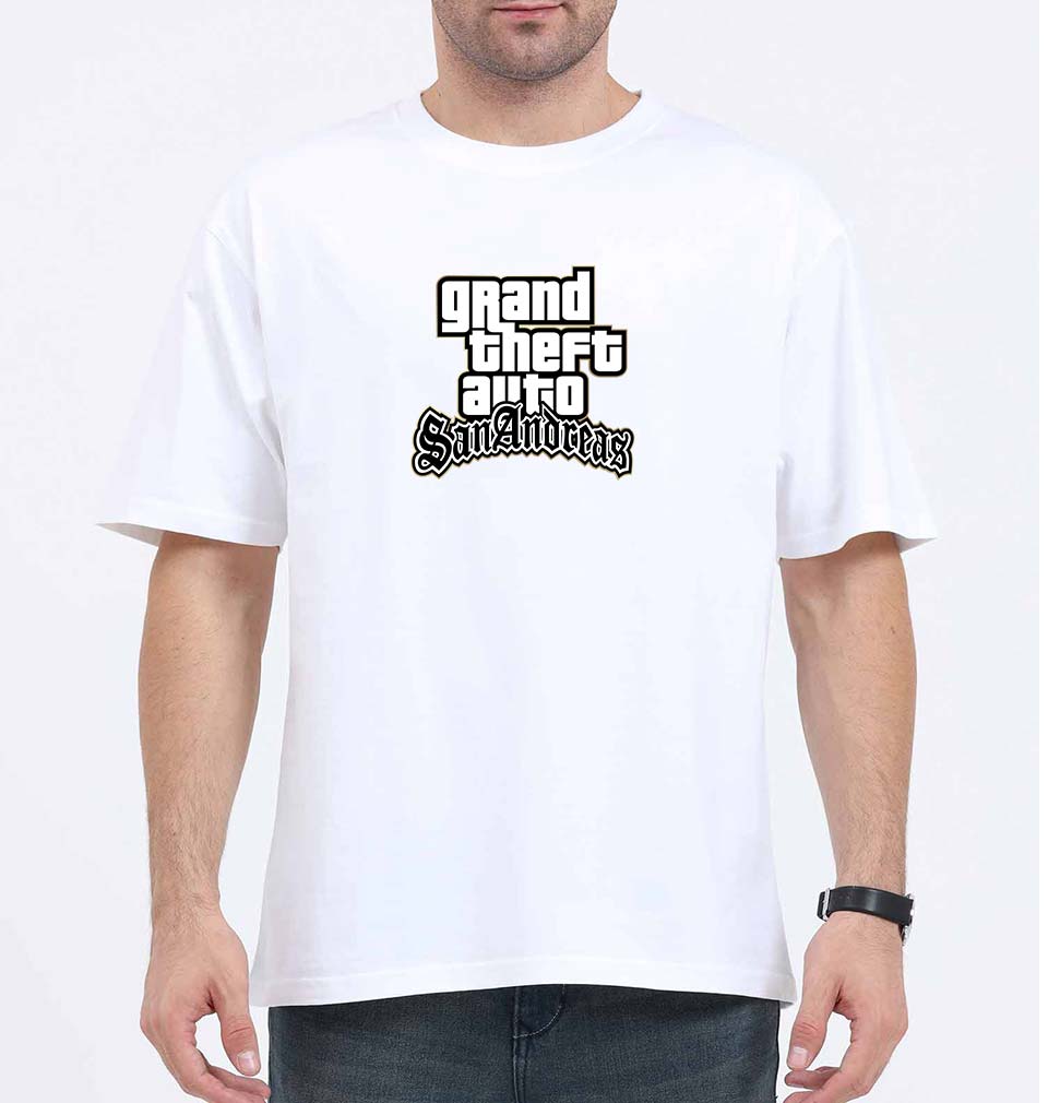 GTA San Oversized T-Shirt for Men-White-Ektarfa.online