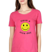 Load image into Gallery viewer, Nice Day Emoji T-Shirt for Women-Pink-Ektarfa.online
