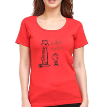 Load image into Gallery viewer, calvin hobbes T-Shirt for Women-Red-Ektarfa.online
