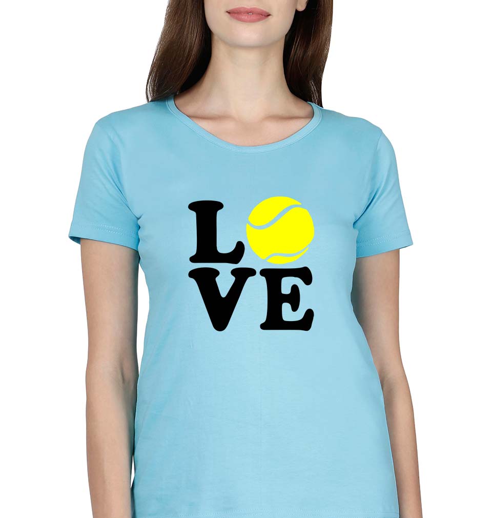 Love Tennis T-Shirt for Women-SkyBlue-Ektarfa.online
