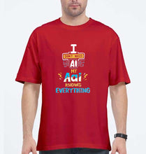 Load image into Gallery viewer, Artificial intelligence (AI) Aai Oversized T-Shirt for Men-Red-Ektarfa.online
