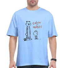 Load image into Gallery viewer, calvin hobbes Oversized T-Shirt for Men-Baby Blue-Ektarfa.online
