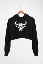 Load image into Gallery viewer, Bull Crop HOODIE FOR WOMEN-Black-Ektarfa.online
