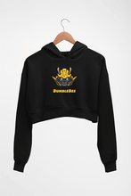 Load image into Gallery viewer, Transformers Bumblebee Crop HOODIE FOR WOMEN-Black-Ektarfa.online

