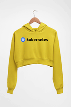 Load image into Gallery viewer, Kubernetes Crop HOODIE FOR WOMEN-Mustard Yellow-Ektarfa.online
