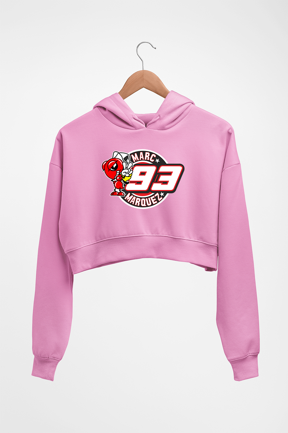 marc marquez Crop HOODIE FOR WOMEN-Light Baby Pink-Ektarfa.online