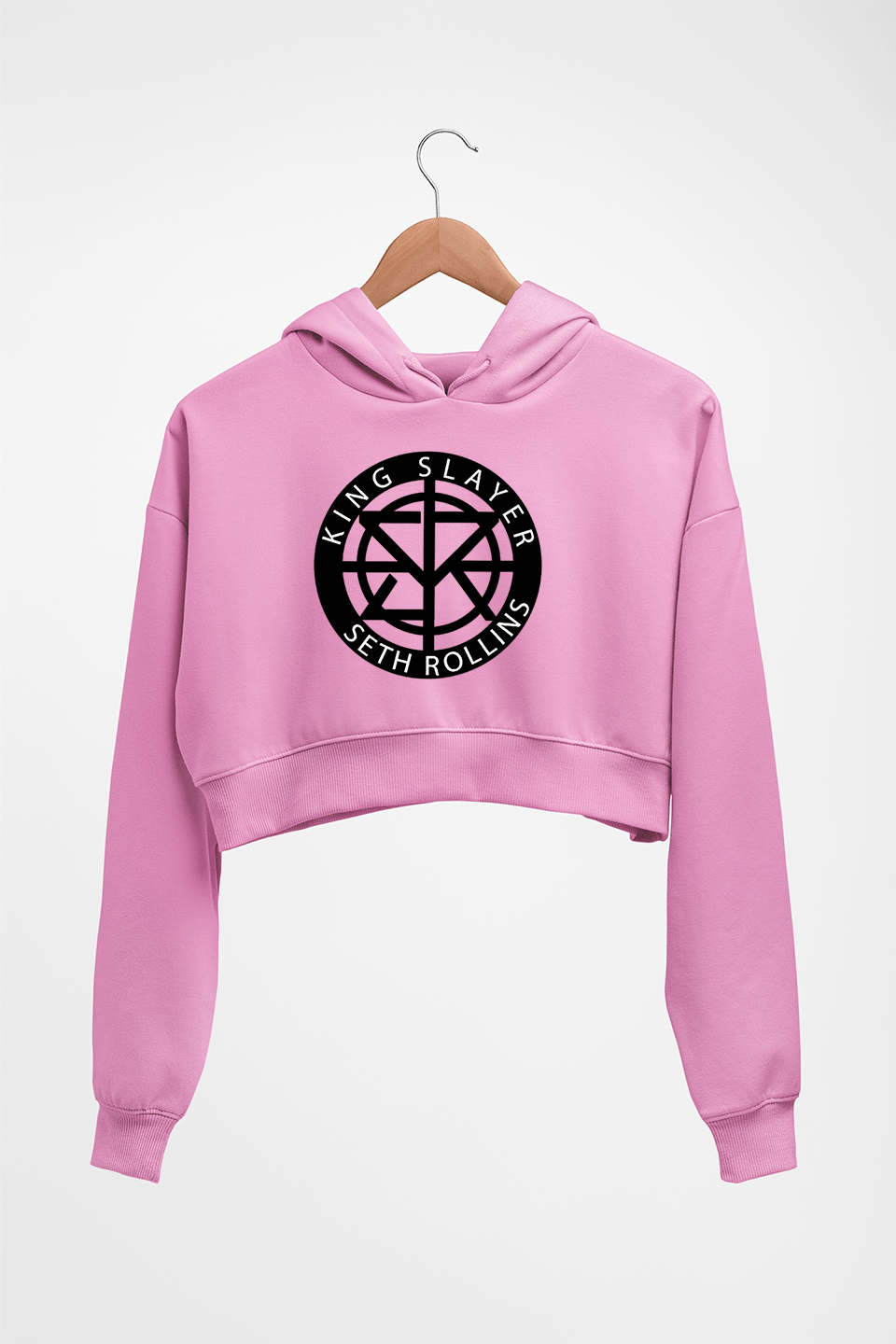 Seth Rollins Crop HOODIE FOR WOMEN-Light Baby Pink-Ektarfa.online