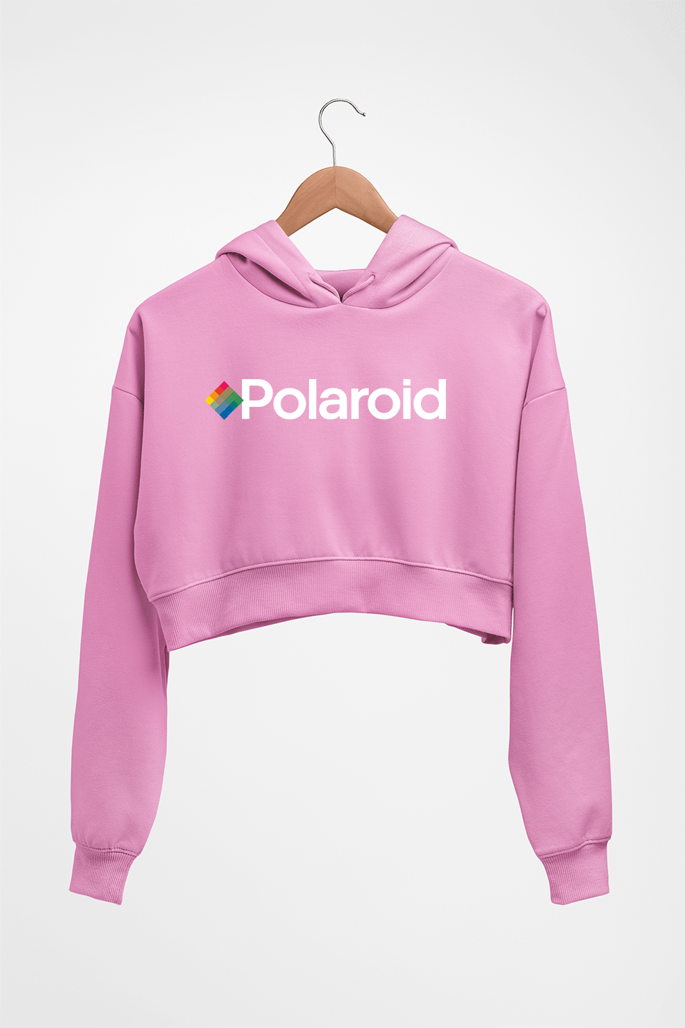 Polaroid Crop HOODIE FOR WOMEN-Light Baby Pink-Ektarfa.online
