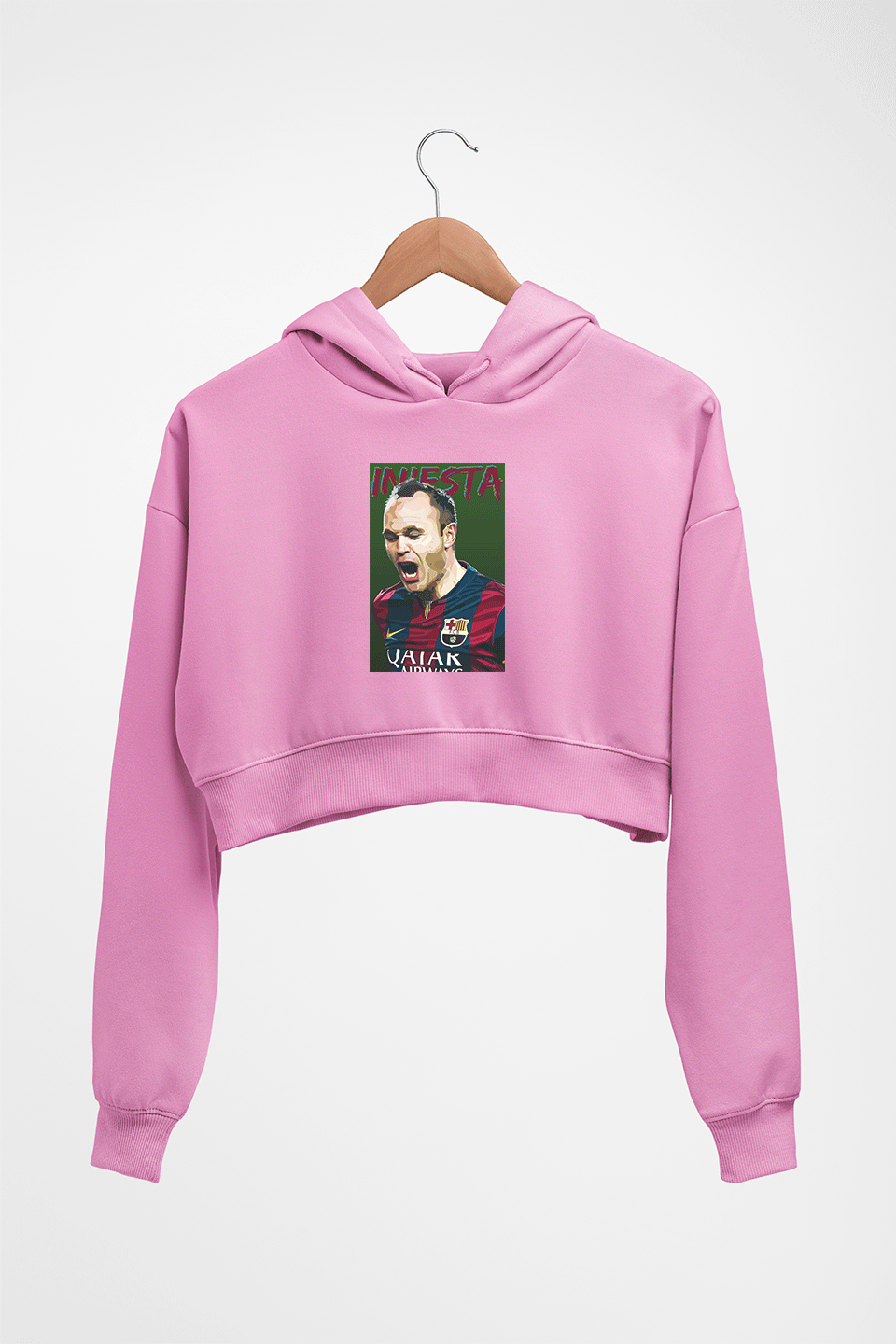 iniesta Crop HOODIE FOR WOMEN-Light Baby Pink-Ektarfa.online
