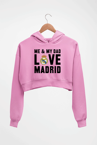 Love Real Madrid Crop HOODIE FOR WOMEN-Light Baby Pink-Ektarfa.online
