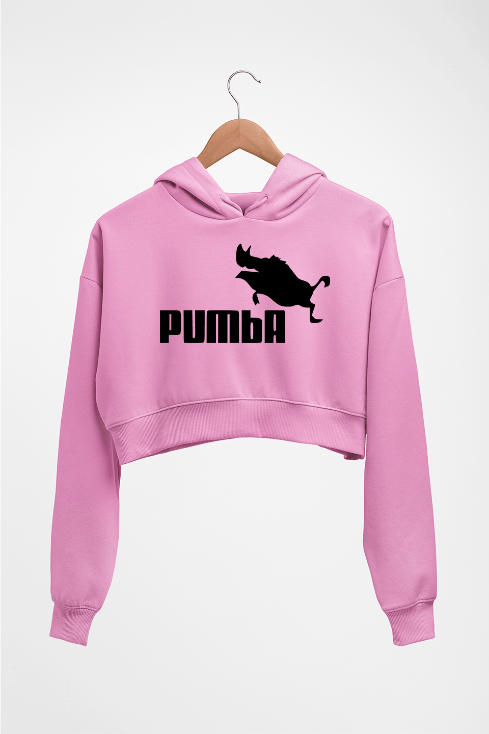 pumba Crop HOODIE FOR WOMEN-Light Baby Pink-Ektarfa.online