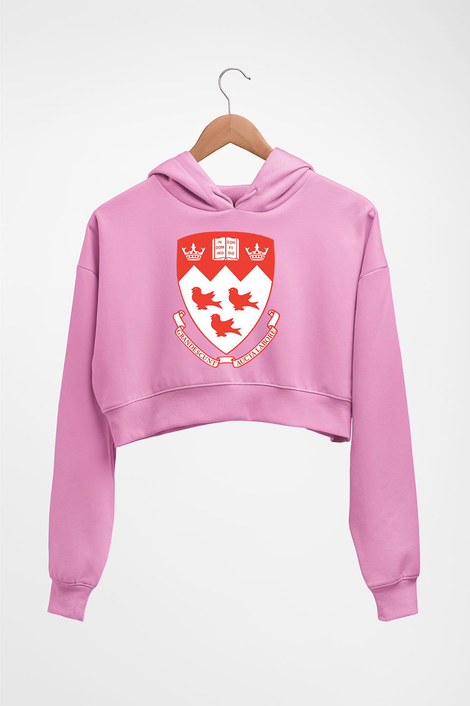 McGill University Crop HOODIE FOR WOMEN-Light Baby Pink-Ektarfa.online