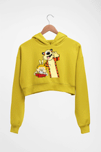 Load image into Gallery viewer, calvin hobbes Crop HOODIE FOR WOMEN-Mustard Yellow-Ektarfa.online
