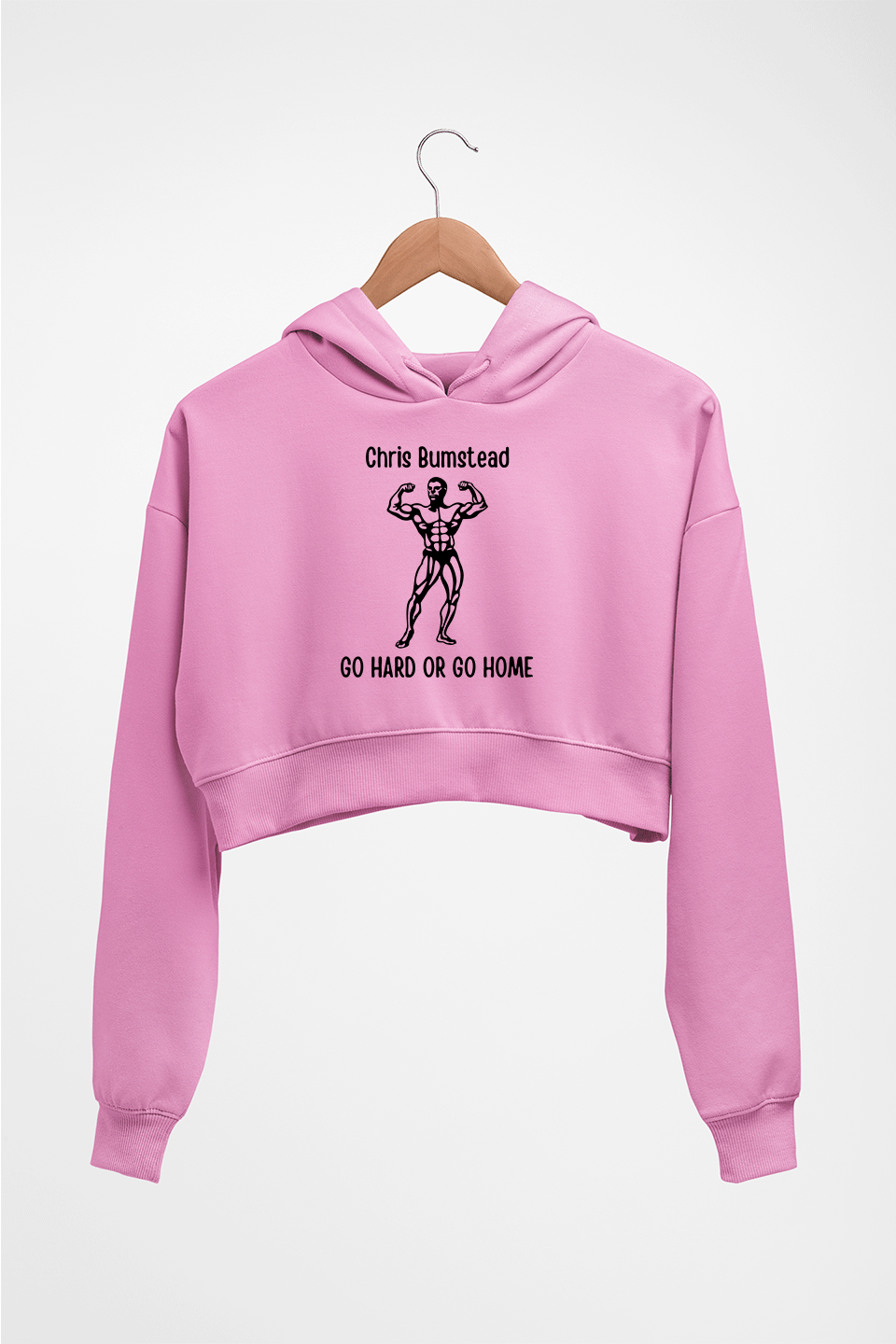 Chris Bumstead - CBUM Crop HOODIE FOR WOMEN-Light Baby Pink-Ektarfa.online