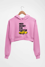 Load image into Gallery viewer, Porsche (Need Money) Crop HOODIE FOR WOMEN-Light Baby Pink-Ektarfa.online
