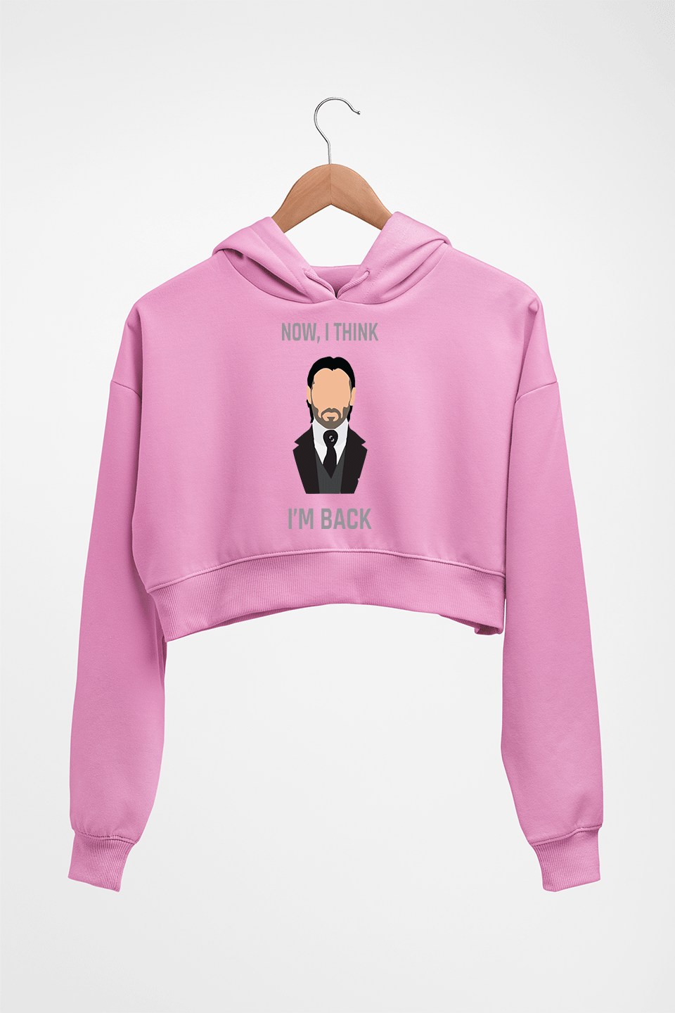 John Wick Crop HOODIE FOR WOMEN-Light Baby Pink-Ektarfa.online
