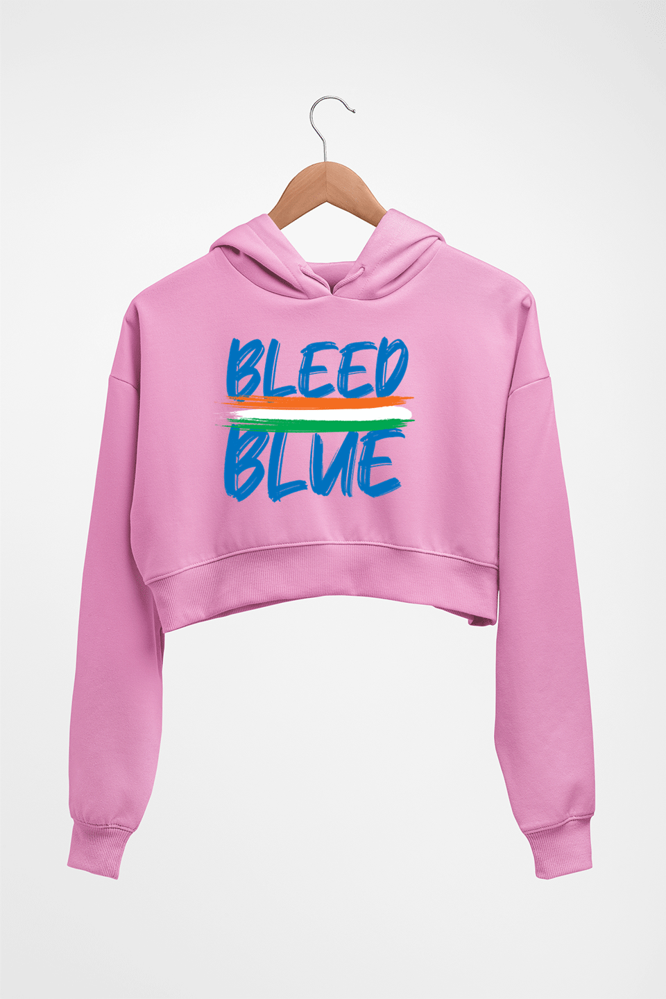 bleed blue Crop HOODIE FOR WOMEN-Light Baby Pink-Ektarfa.online