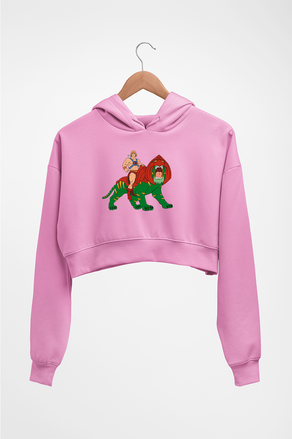 heman Crop HOODIE FOR WOMEN-Light Baby Pink-Ektarfa.online