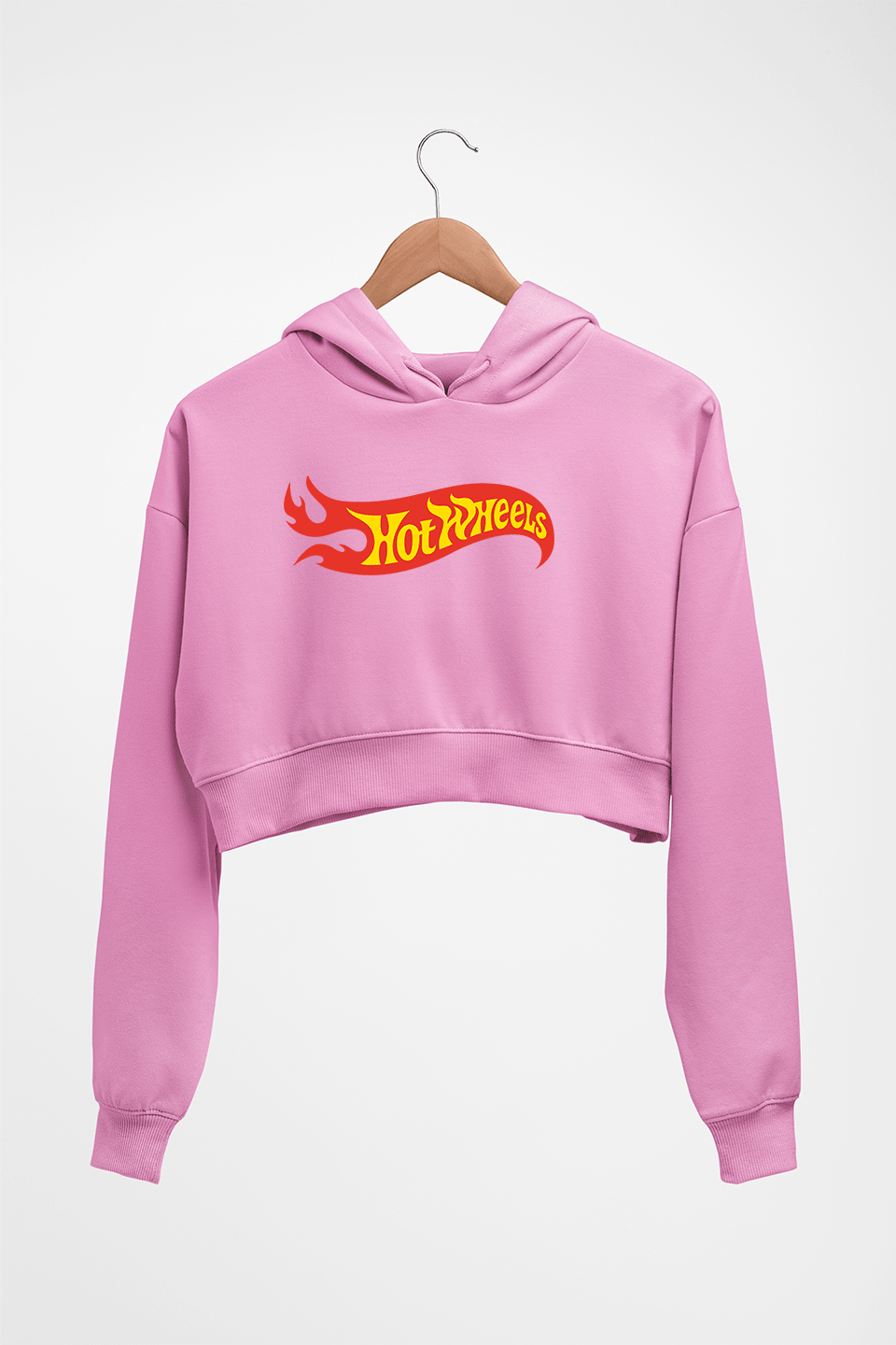 hot wheels Crop HOODIE FOR WOMEN-Light Baby Pink-Ektarfa.online