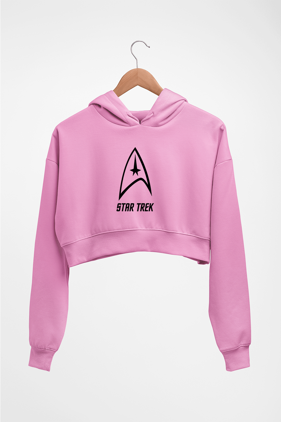 star trek Crop HOODIE FOR WOMEN-Light Baby Pink-Ektarfa.online