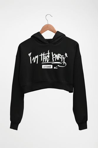 I am the Party Crop HOODIE FOR WOMEN-Black-Ektarfa.online