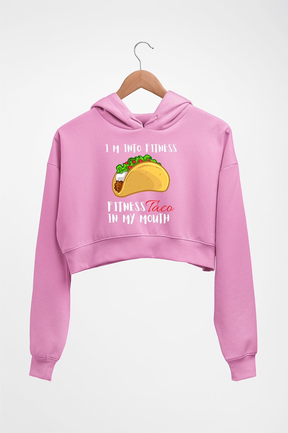 Taco Crop HOODIE FOR WOMEN-Light Baby Pink-Ektarfa.online