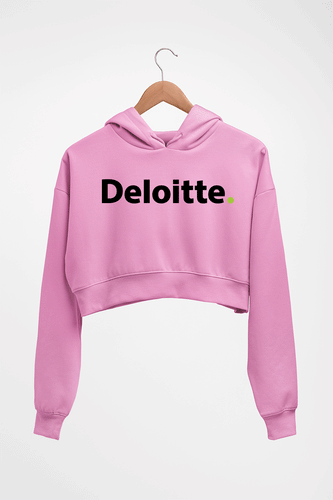 Deloitte Crop HOODIE FOR WOMEN-Light Baby Pink-Ektarfa.online