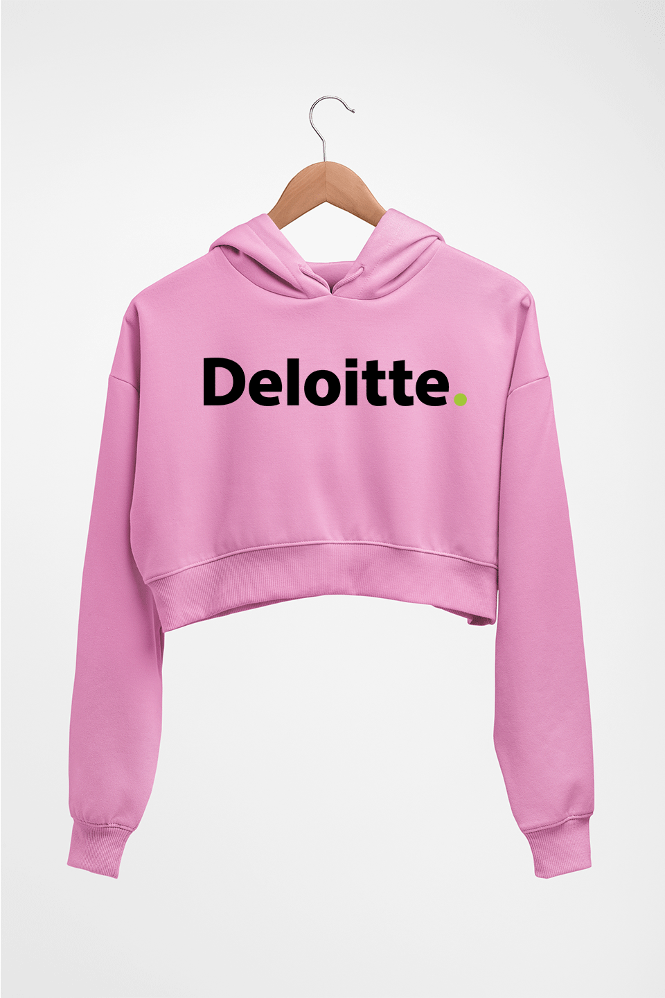 Deloitte Crop HOODIE FOR WOMEN-Light Baby Pink-Ektarfa.online
