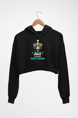 Artificial intelligence (AI) Aai Crop HOODIE FOR WOMEN-Black-Ektarfa.online