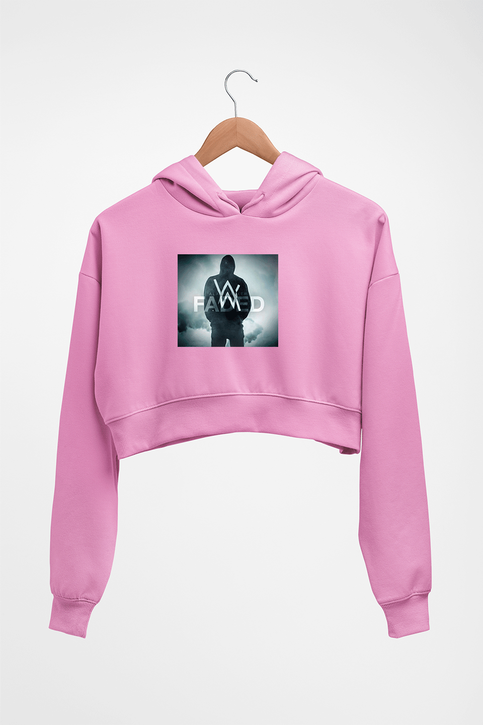 Alan Walker Crop HOODIE FOR WOMEN-Light Baby Pink-Ektarfa.online