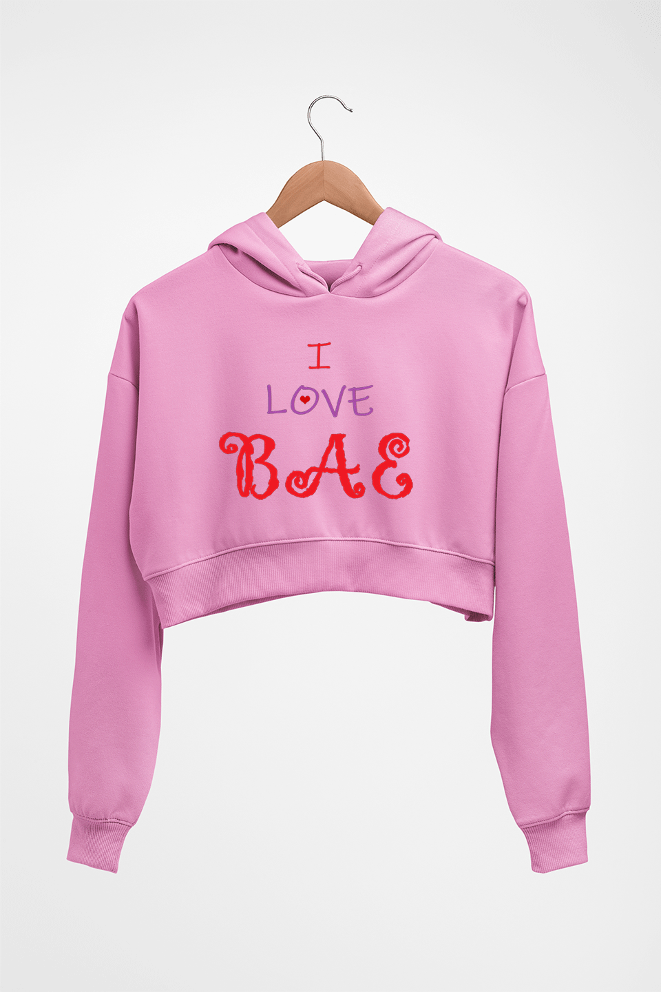 love BAE Crop HOODIE FOR WOMEN-Light Baby Pink-Ektarfa.online
