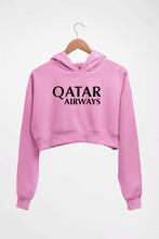 Load image into Gallery viewer, Qatar Airways Crop HOODIE FOR WOMEN-Light Baby Pink-Ektarfa.online
