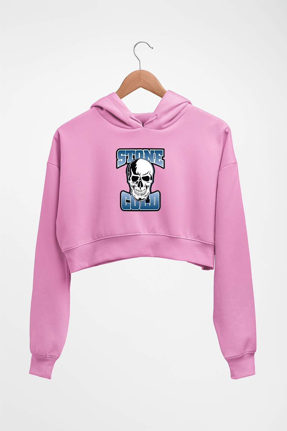 Stone Cold Steve Austin Crop HOODIE FOR WOMEN-Light Baby Pink-Ektarfa.online