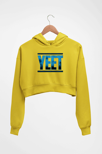 YEET Crop HOODIE FOR WOMEN-Mustard Yellow-Ektarfa.online
